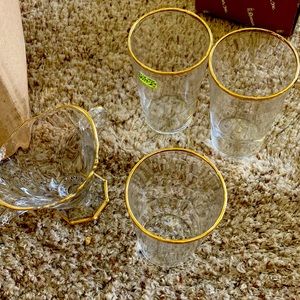 Gold rim drinking glasses